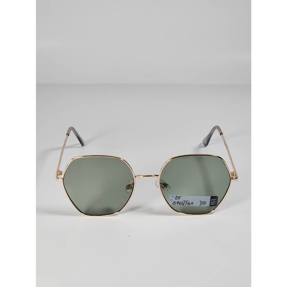 Foster Grant Geometric Alternative Full Frame Gold Metal Sunglasses 54157FGX710 - Picture 2 of 11